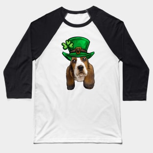 St Patricks Day Basset Hound Baseball T-Shirt